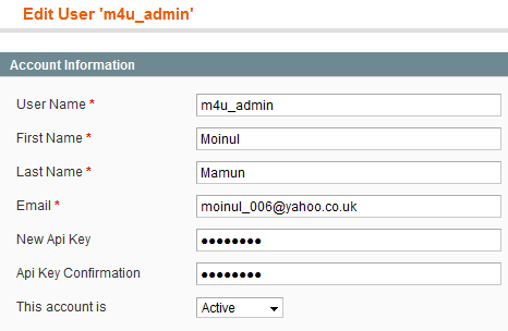Api user create with api key